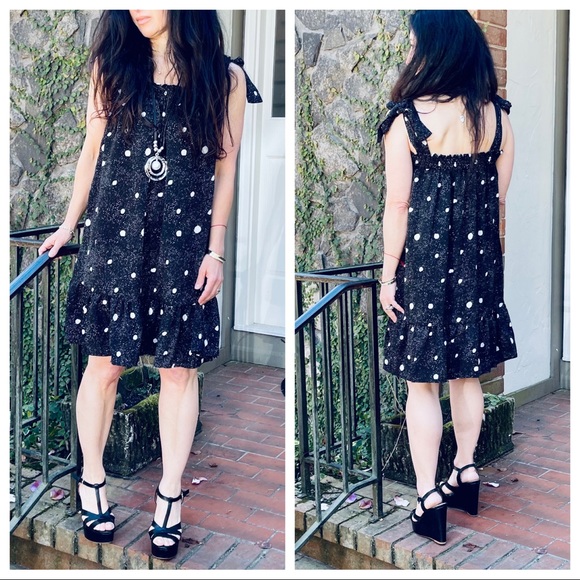 Boho Chic flowy black floral print dress - Picture 4 of 7
